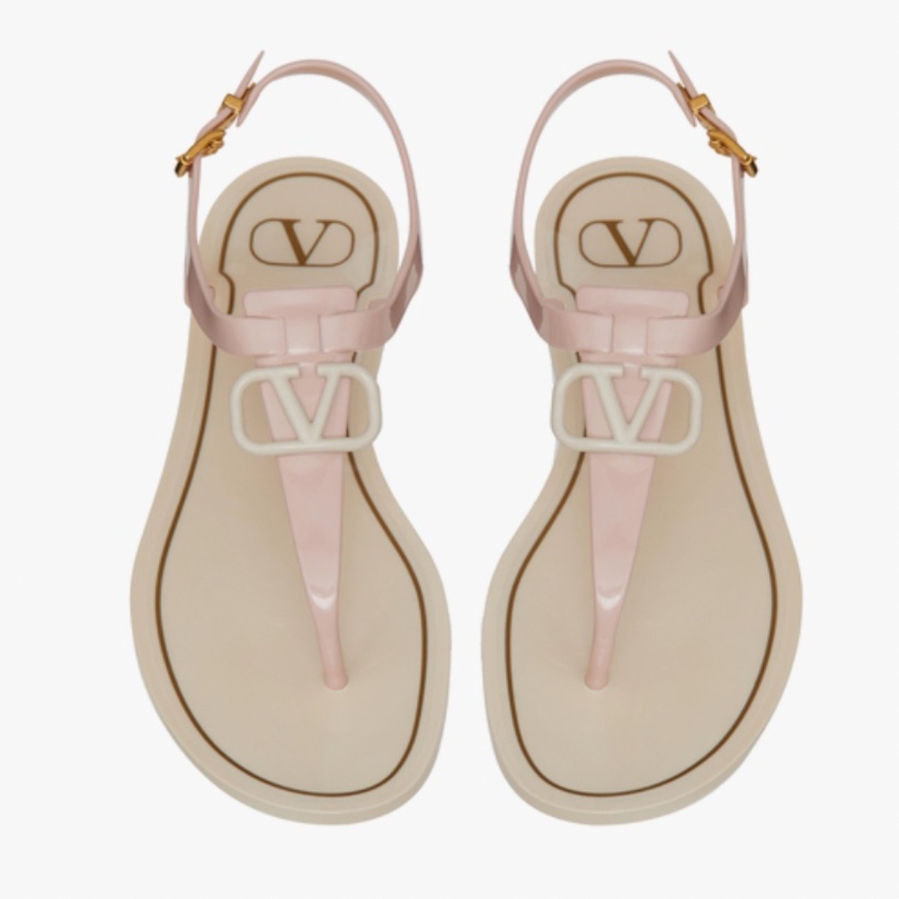 VALENTINO GARAVANI Pink VLogo Flat Sandals